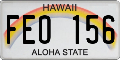 HI license plate FEO156