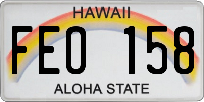 HI license plate FEO158