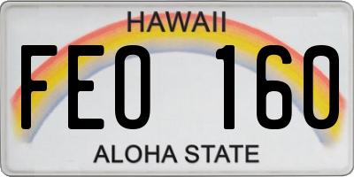 HI license plate FEO160