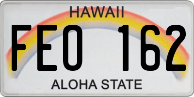 HI license plate FEO162