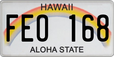 HI license plate FEO168