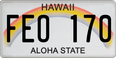 HI license plate FEO170