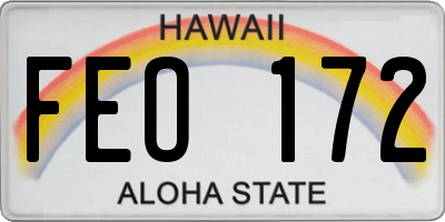 HI license plate FEO172