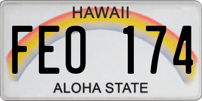 HI license plate FEO174