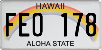 HI license plate FEO178