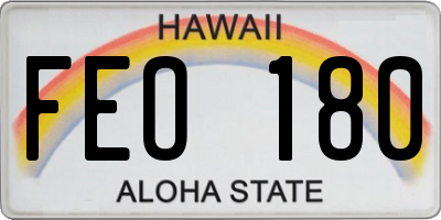 HI license plate FEO180