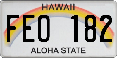 HI license plate FEO182