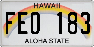 HI license plate FEO183