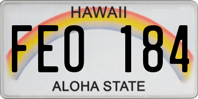HI license plate FEO184
