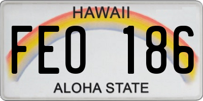 HI license plate FEO186