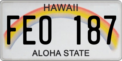 HI license plate FEO187