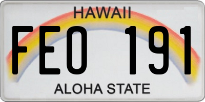 HI license plate FEO191