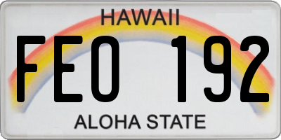 HI license plate FEO192