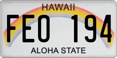 HI license plate FEO194