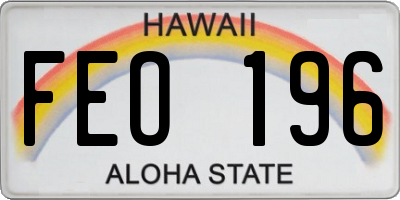 HI license plate FEO196