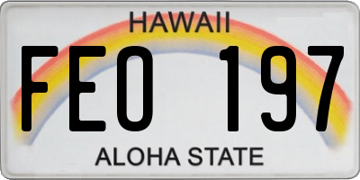 HI license plate FEO197