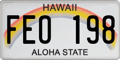 HI license plate FEO198