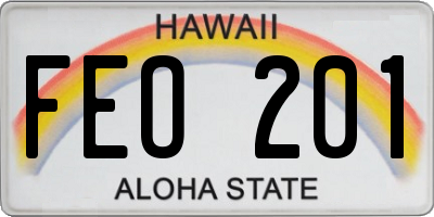 HI license plate FEO201