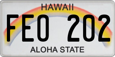 HI license plate FEO202