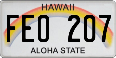 HI license plate FEO207