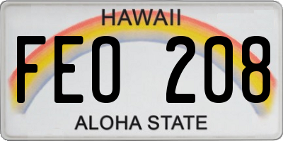 HI license plate FEO208