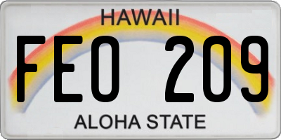 HI license plate FEO209