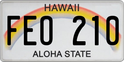 HI license plate FEO210