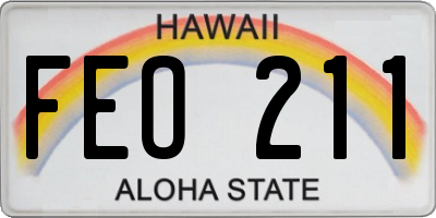 HI license plate FEO211
