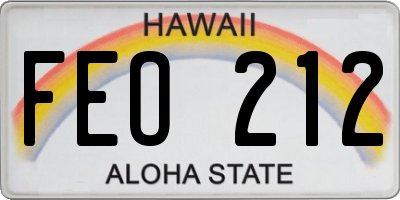 HI license plate FEO212