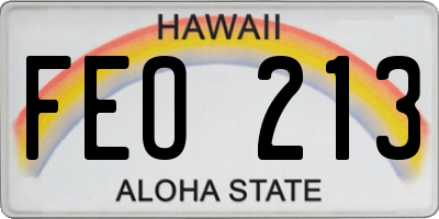 HI license plate FEO213