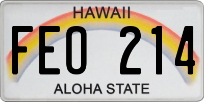 HI license plate FEO214