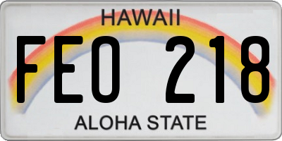 HI license plate FEO218