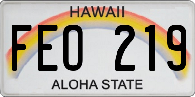 HI license plate FEO219