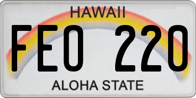 HI license plate FEO220