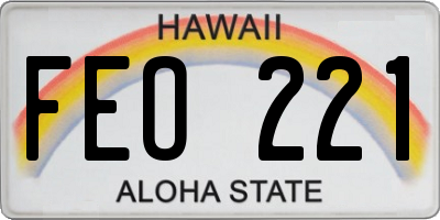 HI license plate FEO221
