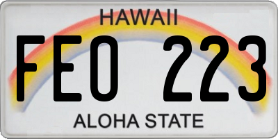 HI license plate FEO223