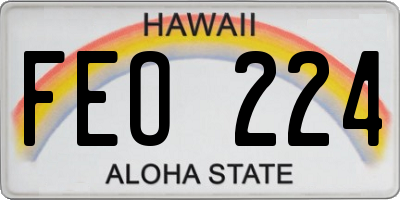 HI license plate FEO224