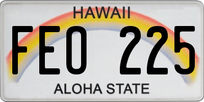 HI license plate FEO225