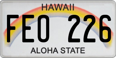 HI license plate FEO226