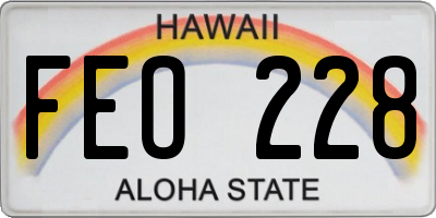 HI license plate FEO228