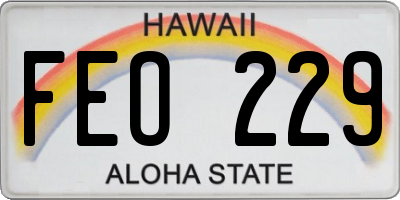 HI license plate FEO229