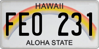 HI license plate FEO231