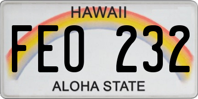 HI license plate FEO232