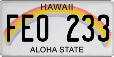 HI license plate FEO233