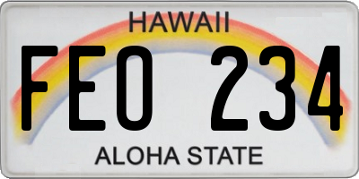 HI license plate FEO234