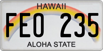 HI license plate FEO235