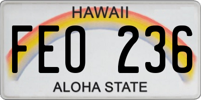 HI license plate FEO236