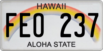 HI license plate FEO237