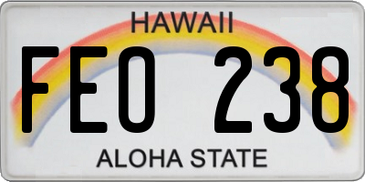 HI license plate FEO238