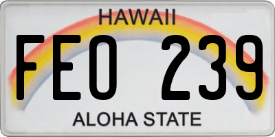 HI license plate FEO239